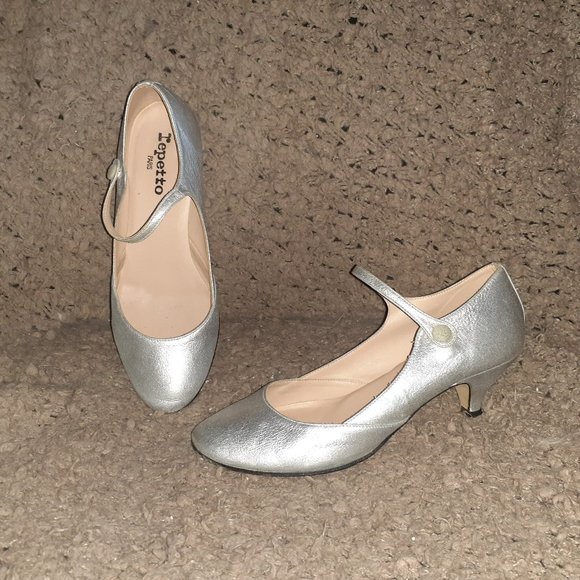 Repetto | Shoes | Repettosilver Textured Leather Mary Janeskitten